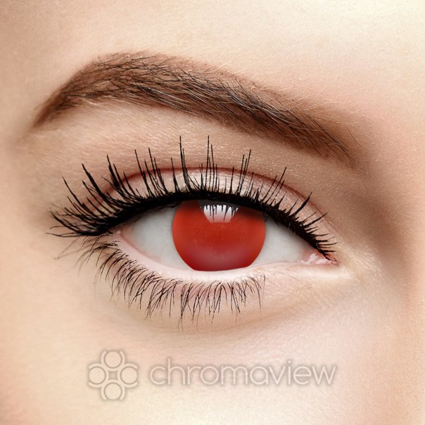Red Blind Halloween Colored Contact Lenses, 90 Day Chromaview
