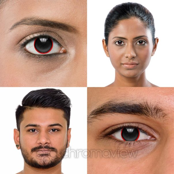 Chromaview Hell Black Coloured Contact Lenses (30 Day)