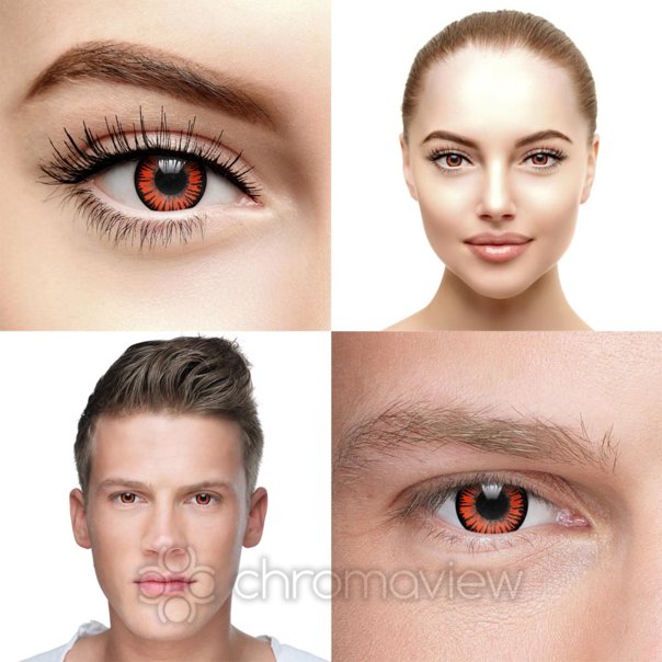 Chromaview Twilight Star Orange Coloured Contact Lenses (Daily)