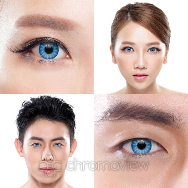 Solar Blue colored Contact Lenses, Daily | Chromaview Wholesale UK